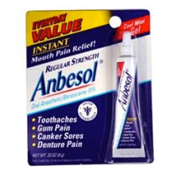 Anbesol Anesthetic Regular Strength 10 Gel Tube .33oz